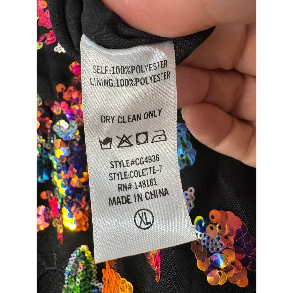 NWT Buddy Love Black Floral Sequin Maxi Dress - Picture 11 of 16